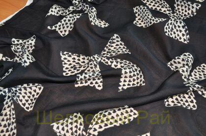 Батист хлопковый с бантами