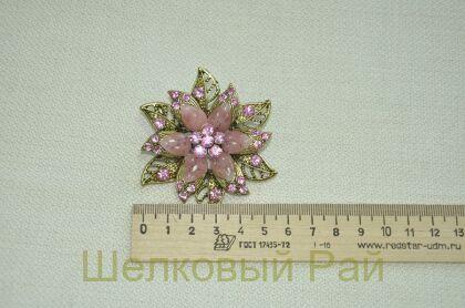 Брошь декоративная "Цветок" (цвет светло-розовый)