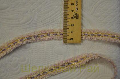 Тесьма сиреневая с золотом 1,5 см "Chanel" (д-1451)