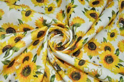 Матлассе жаккард "Dolce&Gabbana" подсолнухи (д-71)