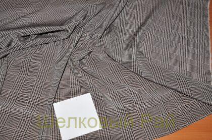 Крепдешин в клетку "Miu Miu" (д-614)