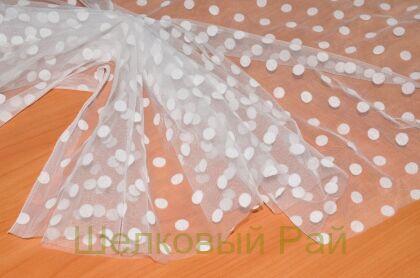 Декоративная сетка в белый горошек (д-547)