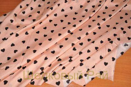 Шелк твил сердечки "Valentino" (д-913)