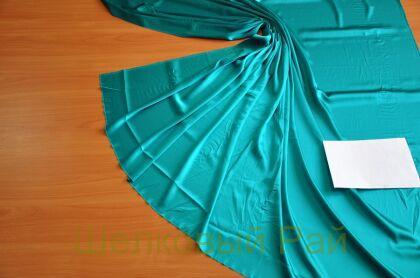 Шелк атласный бирюзовый (б-152)