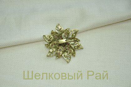 Брошь декоративная "Цветок" (цвет янтарный)