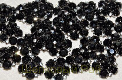 Пуговица пришивная со стразами (23041/36;necf)