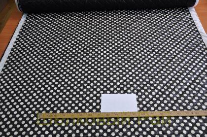 Курточная ткань в белый горошек (д-1324)