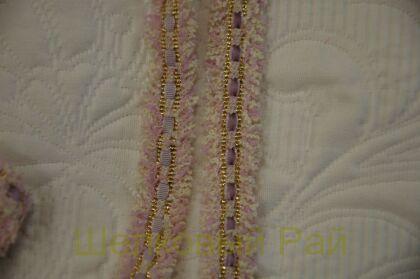 Тесьма сиреневая с золотом 1,5 см "Chanel" (д-1451)