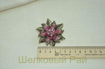 Брошь декоративная "Цветок" (цвет темно-розовый)