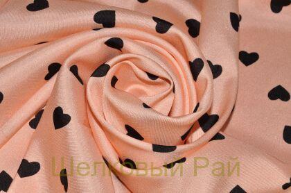 Шелк твил сердечки "Valentino" (д-913)