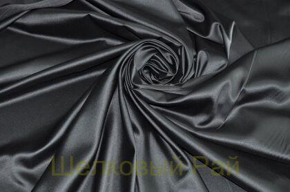 Ткань атласная цвет черный (д-195)