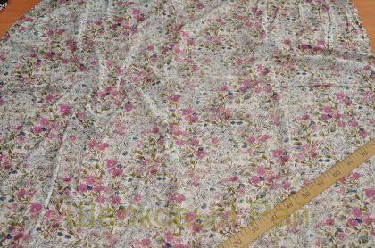 Батист хлопковый (розовые цветочки) (ж-12)