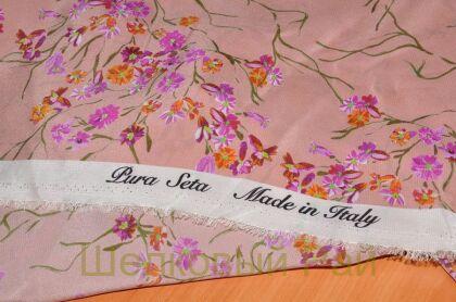 Шелк крепдешин мелкие цветы (д-911)