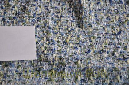 Твид голубой смесовый с пайетками "Chanel" (д-1472)