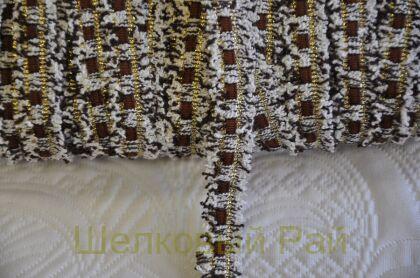 Тесьма коричневая с золотом 1,5 см "Chanel" (д-1443)