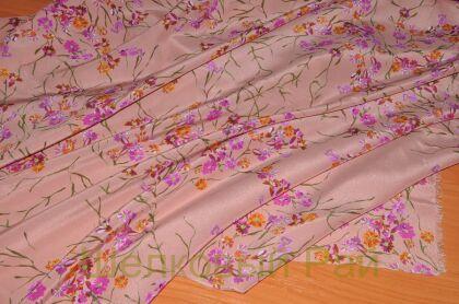 Шелк крепдешин мелкие цветы (д-911)