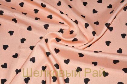 Шелк твил сердечки "Valentino" (д-913)