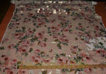 Шелк филькупе с золотом "Dolce&Gabbana" (д-940)