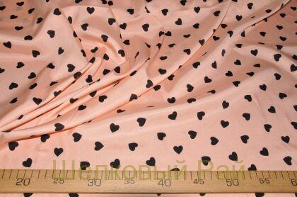 Шелк твил сердечки "Valentino" (д-913)