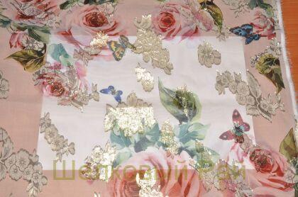 Шелк филькупе с золотом "Dolce&Gabbana" (д-940)