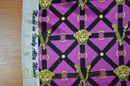 Шелк атласный фуксия "Versace" (д-1251)