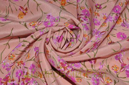 Шелк крепдешин мелкие цветы (д-911)