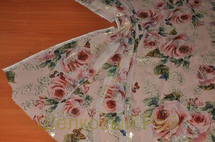 Шелк филькупе с золотом "Dolce&Gabbana" (д-940)