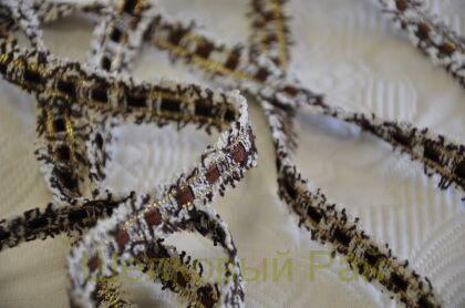 Тесьма коричневая с золотом 1,5 см "Chanel" (д-1443)