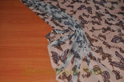 Шифон тонкий с бабочками (д-829)