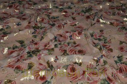 Шелк филькупе с золотом "Dolce&Gabbana" (д-940)