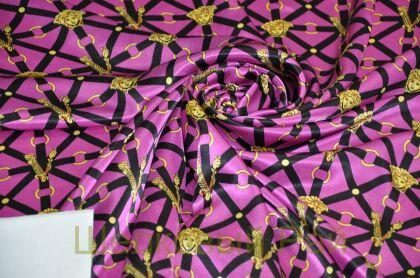 Шелк атласный фуксия "Versace" (д-1251)