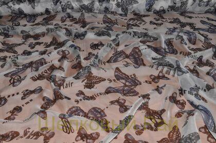 Шифон тонкий с бабочками (д-829)