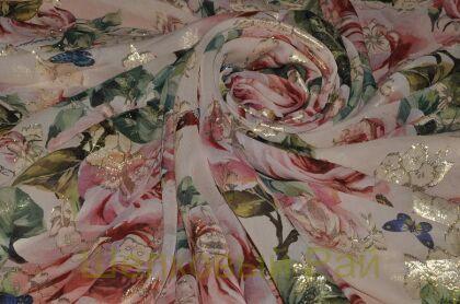 Шелк филькупе с золотом "Dolce&Gabbana" (д-940)