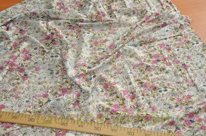 Батист хлопковый (розовые цветочки) (ж-12)