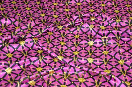 Шелк атласный фуксия "Versace" (д-1251)