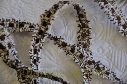 Тесьма коричневая с золотом 1,5 см "Chanel" (д-1443)