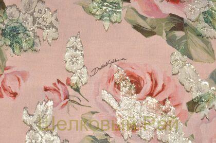 Шелк филькупе с золотом "Dolce&Gabbana" (д-940)