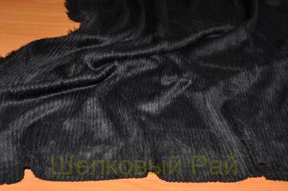 Трикотаж с мехом черный г-411