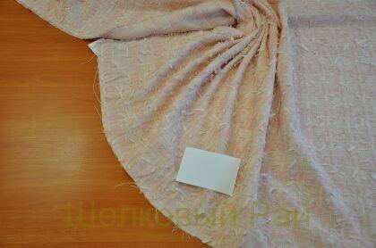 Твид пальтовый с перьями "Chanel" (д-1361)