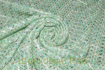 Твид Шанель цвет зеленый (д-868)