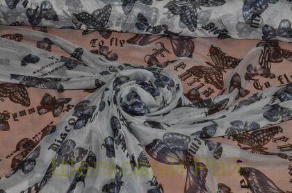 Шифон тонкий с бабочками (д-829)