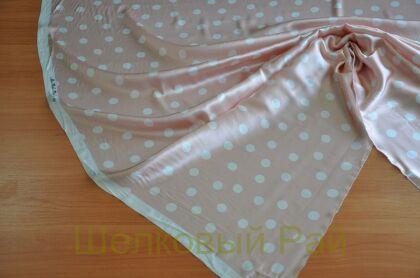 Шелк атласный стрейч горох (д-1203)