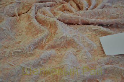 Твид пальтовый с перьями "Chanel" (д-1361)