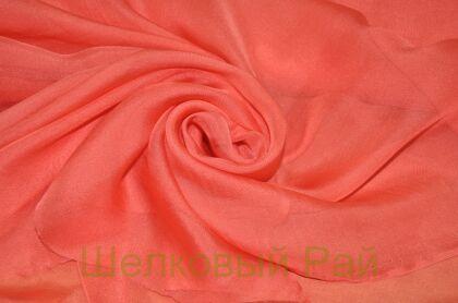 Шелковый шифон цвет коралловый (г-462)