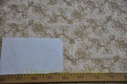 Хлопок стрейч кордовая вышивка (д-11)