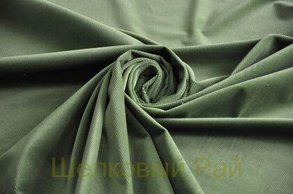 Вельвет стрейч оливковый (д-1187)