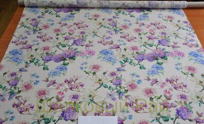 Крепдешин шелковый гортензии (д-1253)