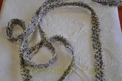 Тесьма серого цвета с золотом "Chanel" 2,0 см (д-1441)