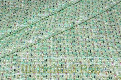 Твид Шанель цвет зеленый (д-868)