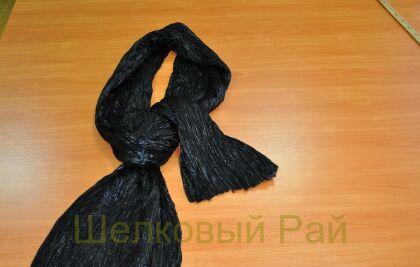 Шелк жатый черный с люрексом "BALENCIAGA" (в-238)